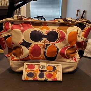 COACH Tan and multi colored